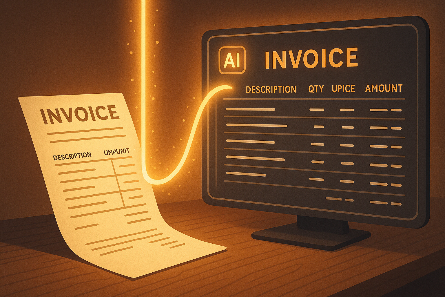 AI scanning a supplier invoice